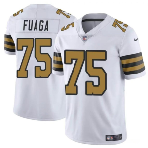 Men's New Orleans Saints #75 Taliese Fuaga White 2024 Draft Color Rush Limited Stitched Football Jersey - Custom Name