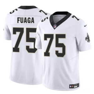 Men's New Orleans Saints #75 Taliese Fuaga White 2024 Draft F.U.S.E Vapor Limited Stitched Football Jersey - Custom Name