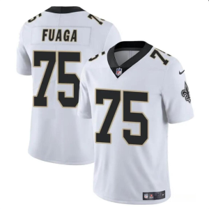 Men's New Orleans Saints #75 Taliese Fuaga White 2024 Draft Vapor Limited Stitched Football Jersey - Custom Name