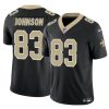 Men's New Orleans Saints #83 Juwan Johnson Black 2023 F.U.S.E. Vapor Untouchable Limited Stitched Jersey - Custom Name