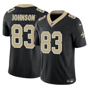Men's New Orleans Saints #83 Juwan Johnson Black 2023 F.U.S.E. Vapor Untouchable Limited Stitched Jersey - Custom Name