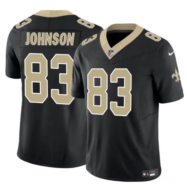 Men's New Orleans Saints #83 Juwan Johnson Black 2023 F.U.S.E. Vapor Untouchable Limited Stitched Jersey - Custom Name