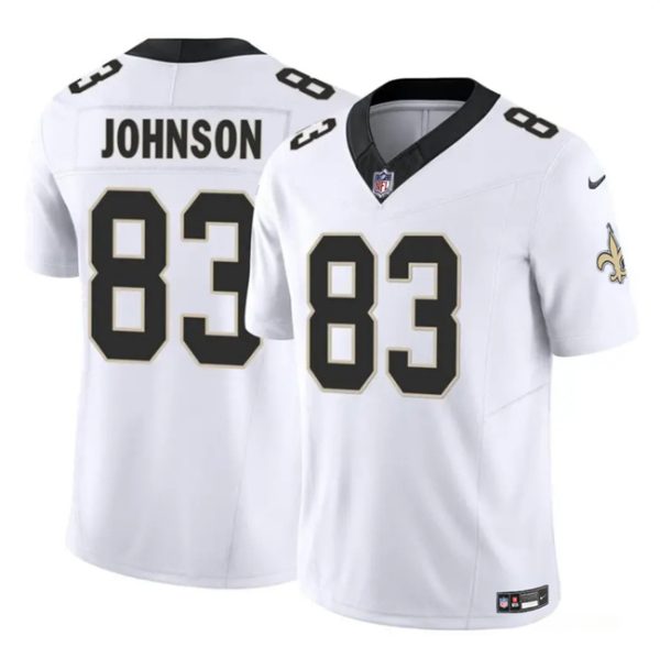 Men's New Orleans Saints #83 Juwan Johnson White 2023 F.U.S.E. Vapor Untouchable Limited Stitched Jersey - Custom Name