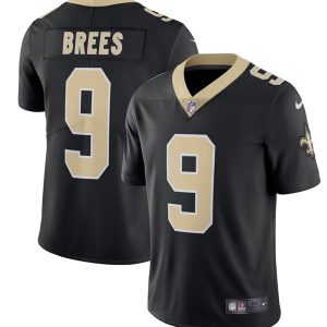 Men's New Orleans Saints #9 Drew Brees Black Vapor Untouchable Limited Stitched NFL Jersey - Custom Name