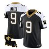 Men's New Orleans Saints #9 Drew Brees Black White 2023 F.U.S.E. 1987 Legacy Vapor Stitched Jersey - Custom Name