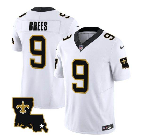 Men's New Orleans Saints #9 Drew Brees White 2023 F.U.S.E. 1987 Legacy Vapor Stitched Jersey - Custom Name