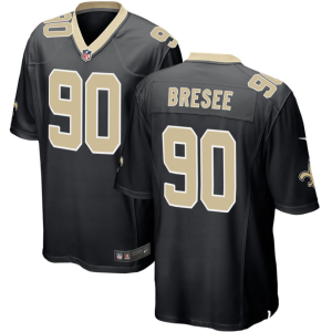 Men's New Orleans Saints #90 Bryan Bresee Black 2023 Draft Stitched Game Jersey - Custom Name