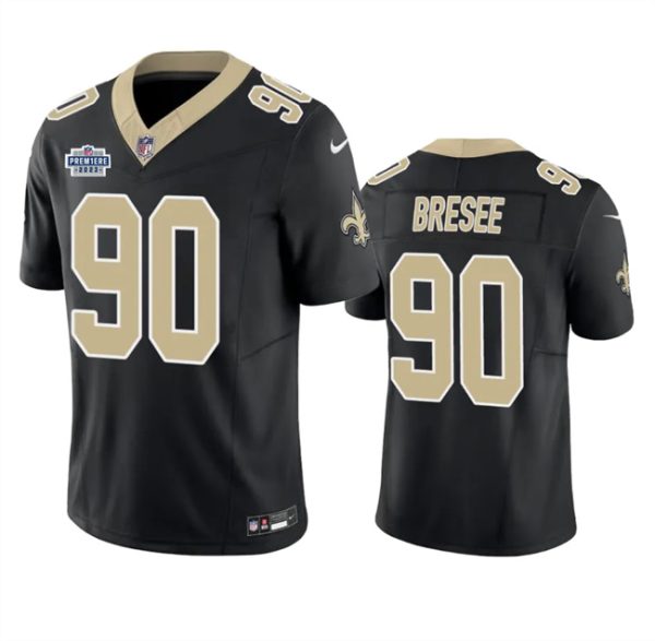 Men's New Orleans Saints #90 Bryan Bresee Black 2023 F.U.S.E. With Prem1ere Patch Vapor Untouchable Limited Stitched Football Jersey - Custom Name