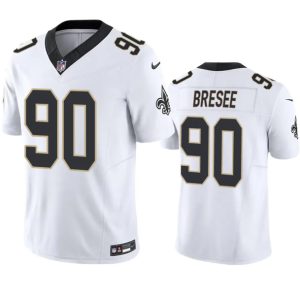 Men's New Orleans Saints #90 Bryan Bresee White 2023 F.U.S.E. Vapor Untouchable Limited Stitched Jersey - Custom Name