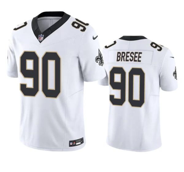 Men's New Orleans Saints #90 Bryan Bresee White 2023 F.U.S.E. Vapor Untouchable Limited Stitched Jersey - Custom Name