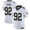 Men's New Orleans Saints #92 Chase Young White Vapor Limited Stitched Football Jersey - Custom Name