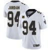 Men's New Orleans Saints #94 Cameron Jordan 2022 White With 4-star C Patch Stitched Jersey - Custom Name