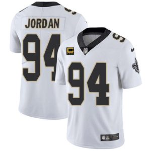 Men's New Orleans Saints #94 Cameron Jordan 2022 White With 4-star C Patch Stitched Jersey - Custom Name