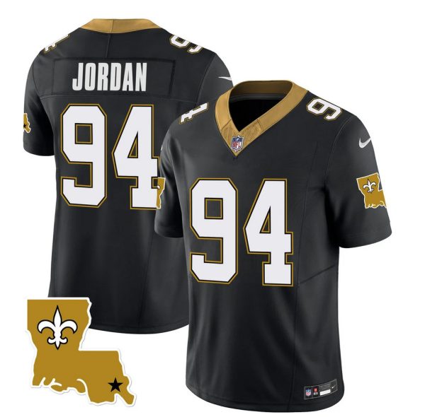 Men's New Orleans Saints #94 Cameron Jordan Black 2023 F.U.S.E. 1987 Legacy Vapor Stitched Jersey - Custom Name