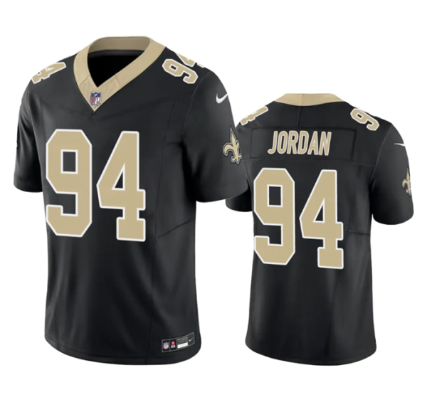Men's New Orleans Saints #94 Cameron Jordan Black 2023 F.U.S.E. Vapor Untouchable Limited Stitched Jersey - Custom Name