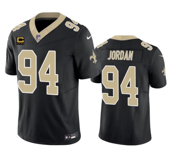 Men's New Orleans Saints #94 Cameron Jordan Black 2023 F.U.S.E. With 4-Star C Patch Vapor Untouchable Limited Stitched Jersey - Custom Name
