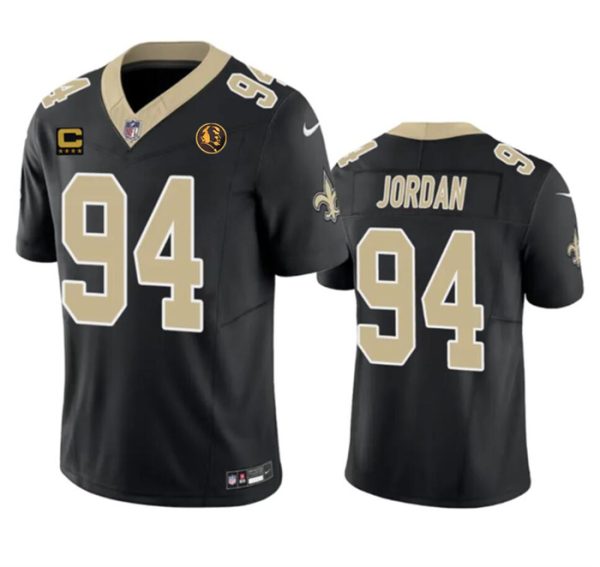 Men's New Orleans Saints #94 Cameron Jordan Black 2023 F.U.S.E. With 4-star C Patch And John Madden Patch Vapor Limited Stitched Football Jersey - Custom Name (Copy)