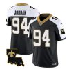 Men's New Orleans Saints #94 Cameron Jordan Black White 2023 F.U.S.E. 1987 Legacy Vapor Stitched Jersey - Custom Name