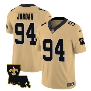 Men's New Orleans Saints #94 Cameron Jordan Gold 2023 F.U.S.E. 1987 Legacy Vapor Stitched Jersey - Custom Name
