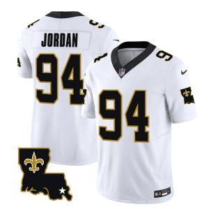 Men's New Orleans Saints #94 Cameron Jordan White 2023 F.U.S.E. 1987 Legacy Vapor Stitched Jersey - Custom Name