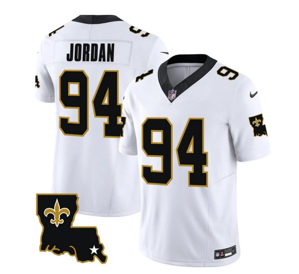 Men's New Orleans Saints #94 Cameron Jordan White 2023 F.U.S.E. 1987 Legacy Vapor Stitched Jersey - Custom Name