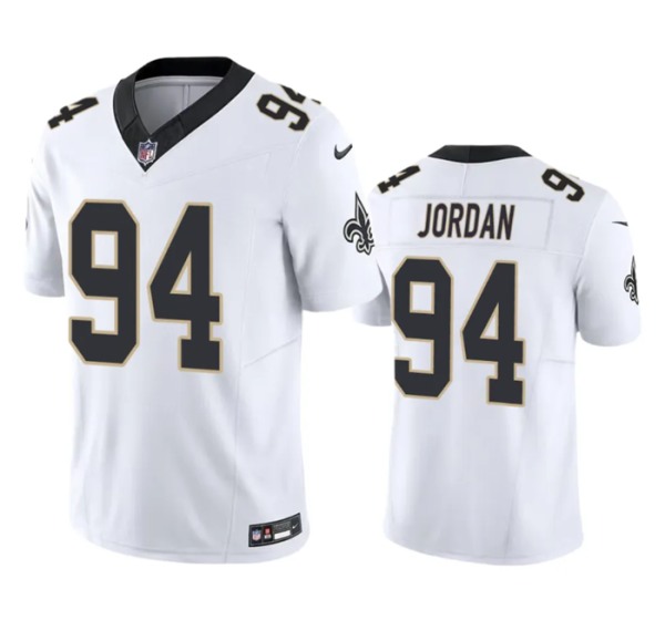 Men's New Orleans Saints #94 Cameron Jordan White 2023 F.U.S.E. Vapor Untouchable Limited Stitched Jersey - Custom Name