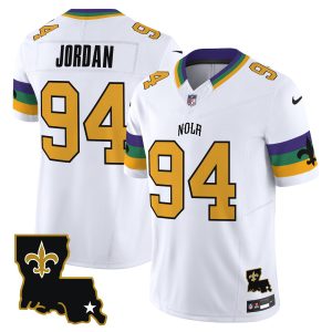 Men's New Orleans Saints #94 Cameron Jordan White 2024 F.U.S.E. Vapor Limited Stitched Jersey - Custom Name