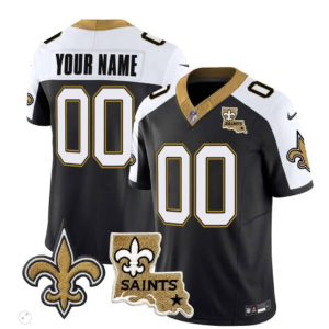 Men's New Orleans Saints ACTIVE PLAYER Custom Black 1987 With Saints Team Logo Patch F.U.S.E. EST. 1967 Patch Vapor Stitched Jersey - Custom Name