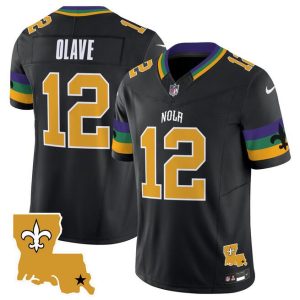 Men's New Orleans Saints ACTIVE PLAYER Custom Black 2024 F.U.S.E. Vapor Limited Stitched Jersey - Custom Name
