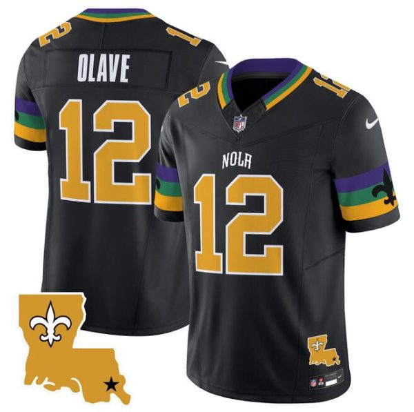 Men's New Orleans Saints ACTIVE PLAYER Custom Black 2024 F.U.S.E. Vapor Limited Stitched Jersey - Custom Name