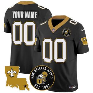 Men's New Orleans Saints ACTIVE PLAYER Custom Black F.U.S.E. EST. 1967 Patch Vapor Stitched Jersey - Custom Name