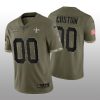 Men's New Orleans Saints ACTIVE PLAYER Custom Olive 2022 Salute To Service Limited Stitched Jersey - Custom Name