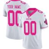 Men's New Orleans Saints ACTIVE PLAYER Custom Pink White Vapor Untouchable Limited Stitched Football Jersey - Custom Name