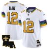 Men's New Orleans Saints ACTIVE PLAYER Custom White 2024 F.U.S.E. Vapor Limited Stitched Jersey - Custom Name