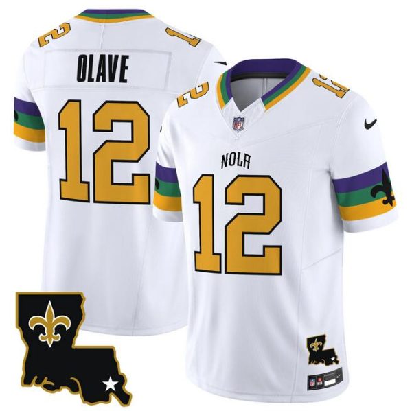 Men's New Orleans Saints ACTIVE PLAYER Custom White 2024 F.U.S.E. Vapor Limited Stitched Jersey - Custom Name