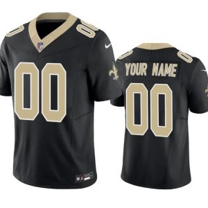 Men's New Orleans Saints Active Player Custom Black 2023 F.U.S.E Vapor Limited Stitched Football Jersey - Custom Name