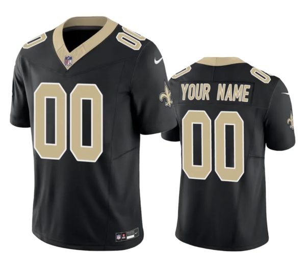 Men's New Orleans Saints Active Player Custom Black 2023 F.U.S.E Vapor Limited Stitched Football Jersey - Custom Name