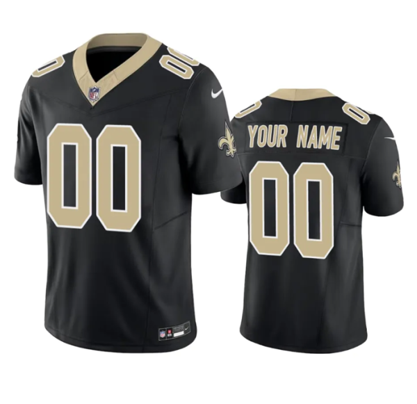 Men's New Orleans Saints Active Player Custom Black 2023 F.U.S.E. Vapor Untouchable Limited Stitched Jersey - Custom Name