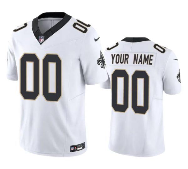 Men's New Orleans Saints Active Player Custom White 2023 F.U.S.E Vapor Limited Stitched Football Jersey - Custom Name