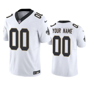Men's New Orleans Saints Active Player Custom White 2023 F.U.S.E. Vapor Untouchable Limited Stitched Jersey1 - Custom Name