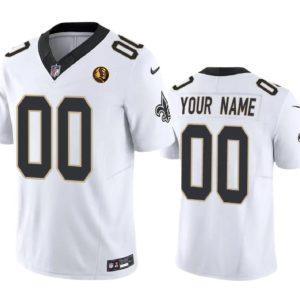 Men's New Orleans Saints Active Player Custom White 2023 F.U.S.E. With John Madden Patch Vapor Limited Stitched Football Jersey - Custom Name