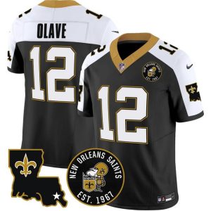 Men's New Orleans Saints Customized Black F.U.S.E. EST. 1967 Patch Vapor Stitched Jersey - Custom Name