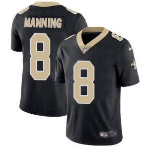 Men's New Orleans Saints Saints #8 Archie Manning 2021 Black Vapor Untouchable Limited Stitched Jersey - Custom Name