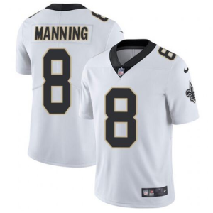 Men's New Orleans Saints Saints #8 Archie Manning 2021 White Vapor Untouchable Limited Stitched Jersey - Custom Name