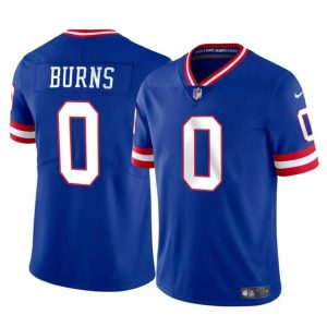 Men's New York Giants #0 Brian Burns Blue Throwback Vapor Untouchable Limited Stitched Jersey - Custom Name