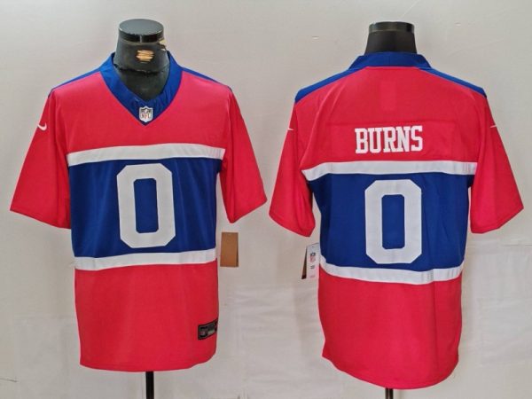 Men's New York Giants #0 Brian Burns Century Red Alternate Vapor F.U.S.E. Limited Stitched Football Jersey - Custom Name