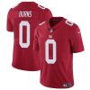 Men's New York Giants #0 Brian Burns Red Vapor Untouchable Limited Stitched Jersey - Custom Name