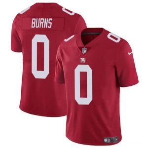 Men's New York Giants #0 Brian Burns Red Vapor Untouchable Limited Stitched Jersey - Custom Name