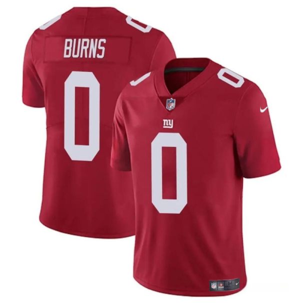 Men's New York Giants #0 Brian Burns Red Vapor Untouchable Limited Stitched Jersey - Custom Name