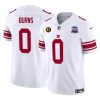 Men's New York Giants #0 Brian Burns White 2024 F.U.S.E. With John Madden Patch And 100TH Season Patch Vapor Untouchable Limited Stitched Jersey - Custom Name